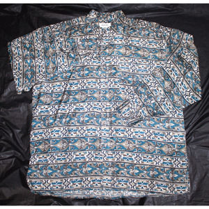 Bogari‎ Long Sleeve Button Front Silk Shirt Size XL